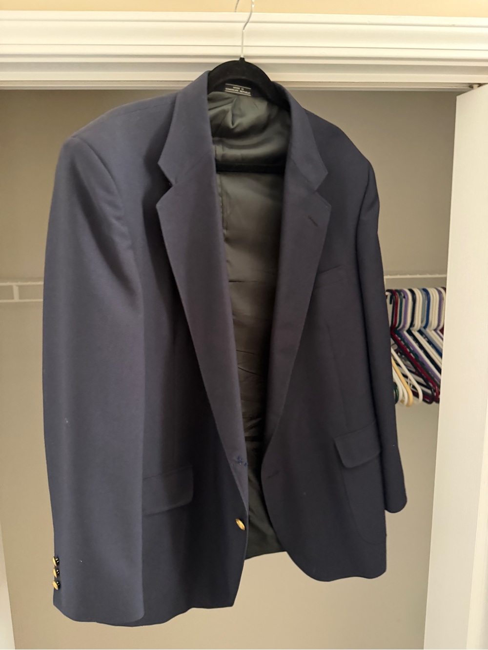 David Taylor Men's Navy Performance Jacket with Gold Buttons